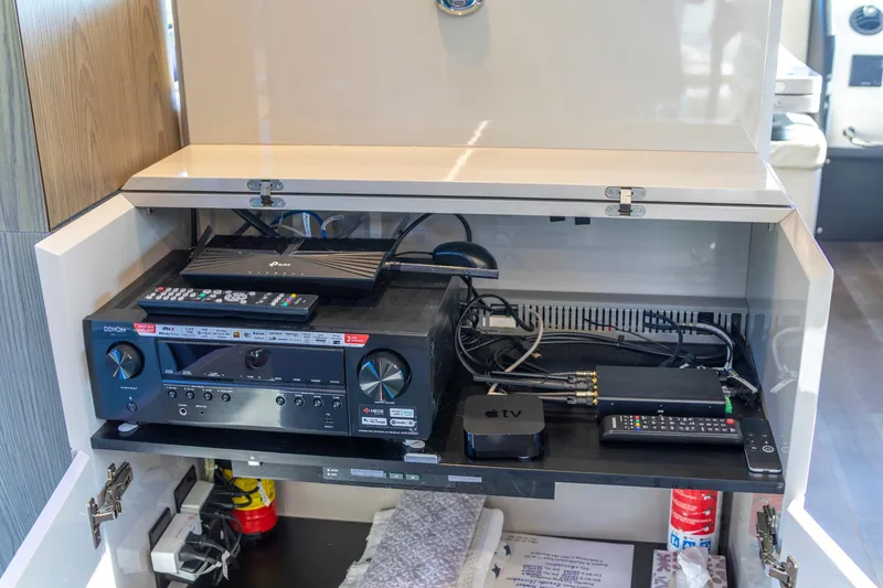 Slide: The Image of Entertainment system setup on 2018 Cranchi Eco Trawler 53 Long Distance yacht. - 103