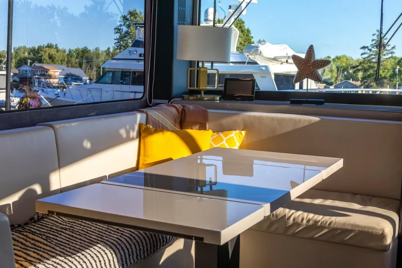 Slide: The Image of Luxurious interior of 2018 Cranchi Eco Trawler 53 Long Distance yacht with elegant seating. - 118