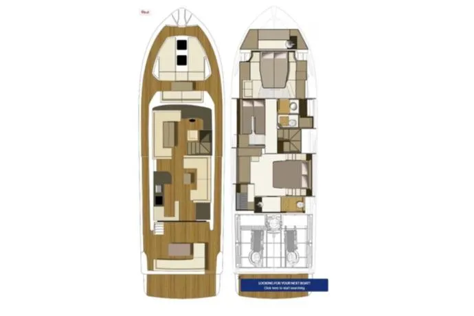 Slide: The Image of Floor plan of 2018 Cranchi Eco Trawler 53 Long Distance yacht, showcasing interior layout. - 12
