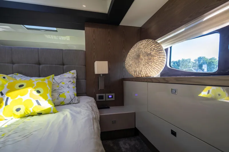 Slide: The Image of Luxurious bedroom interior of 2018 Cranchi Eco Trawler 53 Long Distance yacht. - 134