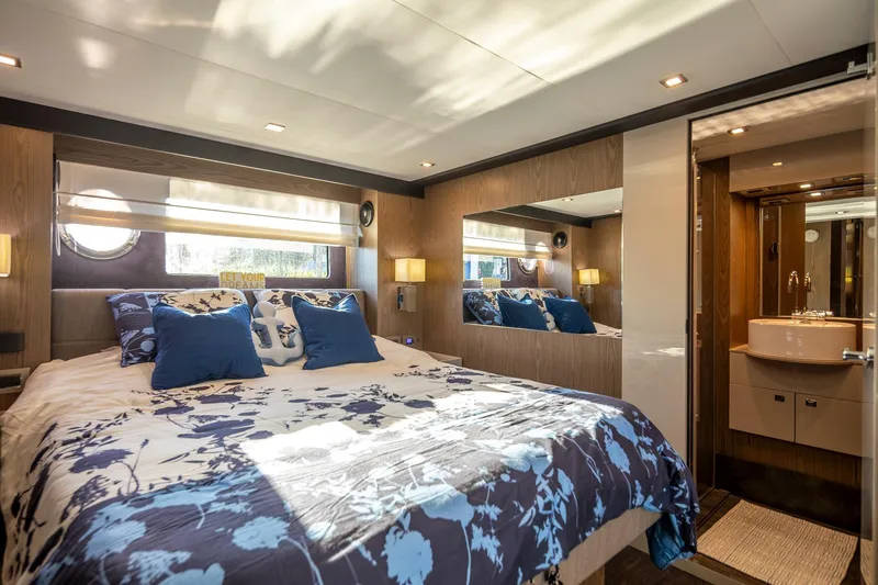 Slide: The Image of Luxurious bedroom interior of 2018 Cranchi Eco Trawler 53 Long Distance yacht. - 139