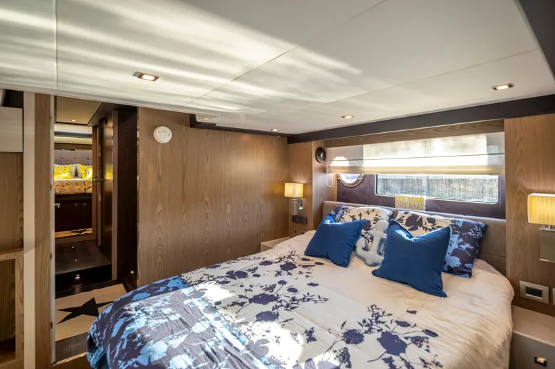 Slide: The Image of Luxurious bedroom interior of 2018 Cranchi Eco Trawler 53 Long Distance yacht. - 143