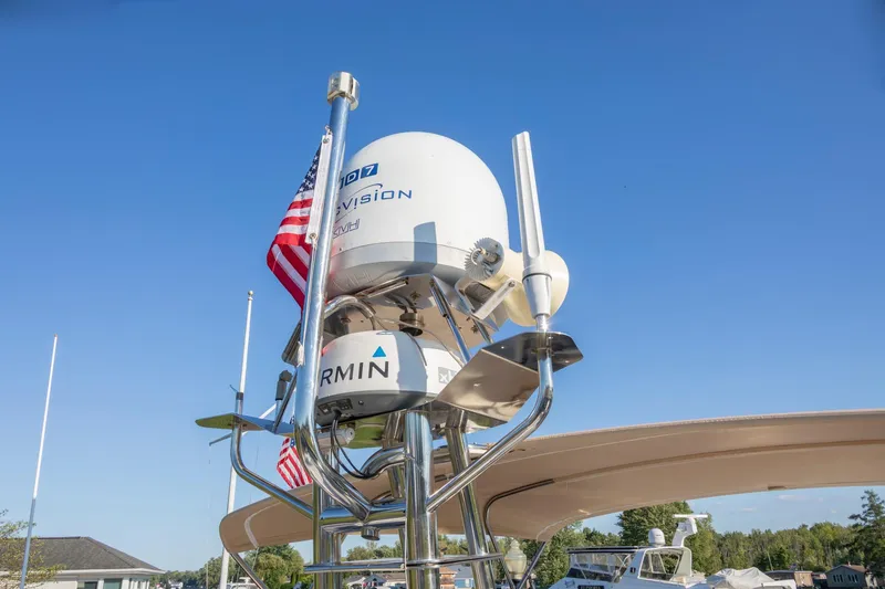 Slide: The Image of Radar and communication equipment on 2018 Cranchi Eco Trawler 53 Long Distance yacht. - 16