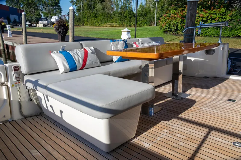Slide: The Image of Luxurious deck seating on 2018 Cranchi Eco Trawler 53 Long Distance yacht. - 48