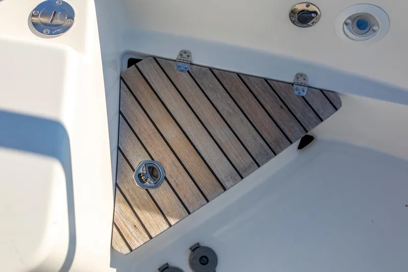 Slide: The Image of Wooden deck detail on 2018 Cranchi Eco Trawler 53 Long Distance yacht. - 72