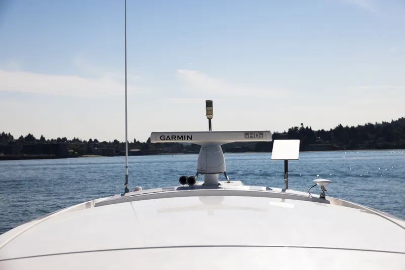 Slide: The Image of 2019 Cruisers Yachts 50 Cantius with Garmin radar on open water. - 16