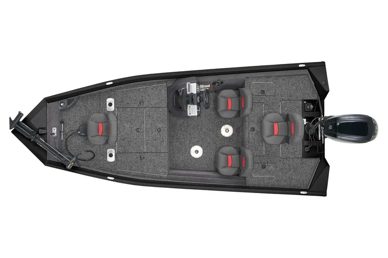 Slide: The Image of 2026 Tracker Pro Team 175 Crappie Edition boat with Minn Kota trolling motor. - 2