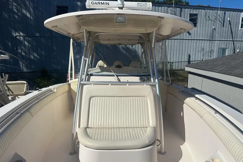 Slide: The Image of 2008 Grady-White Canyon 336 boat with Garmin equipment, featuring spacious seating and sleek design. - 4
