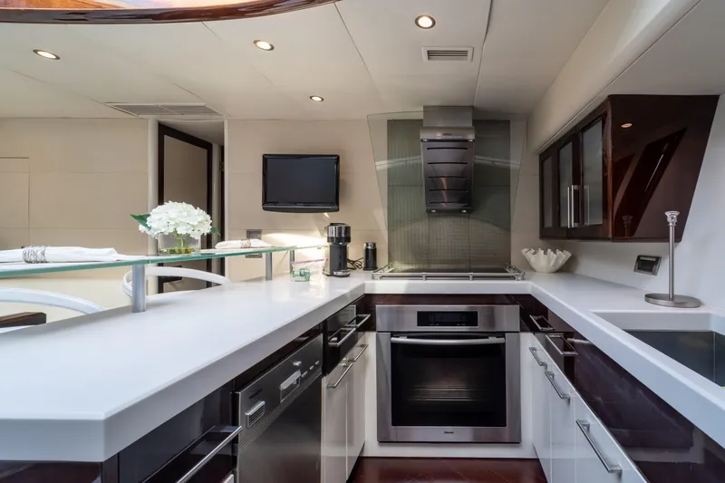 Slide: The Image of Luxurious kitchen interior of 2009 Lazzara LSX 75 yacht with modern appliances and sleek design. - 41