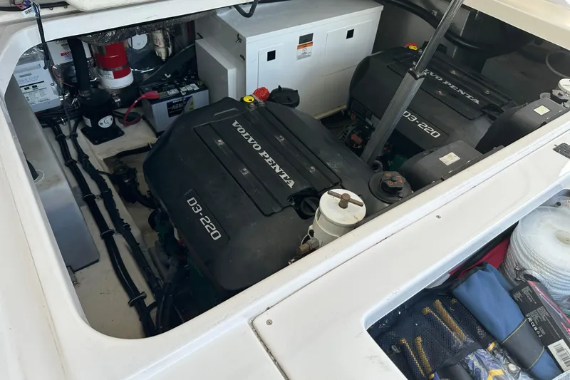 Slide: The Image of Engine compartment of 2016 Regal 35 Sport Coupe with Volvo Penta D3-220 engines. - 50