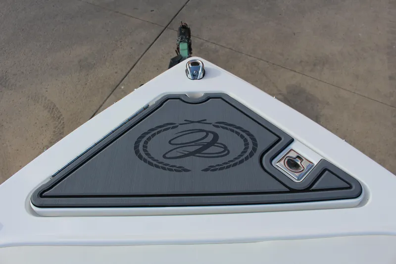 Slide: The Image of 2026 Cobalt R6 boat bow with logo and sleek design details. - 15