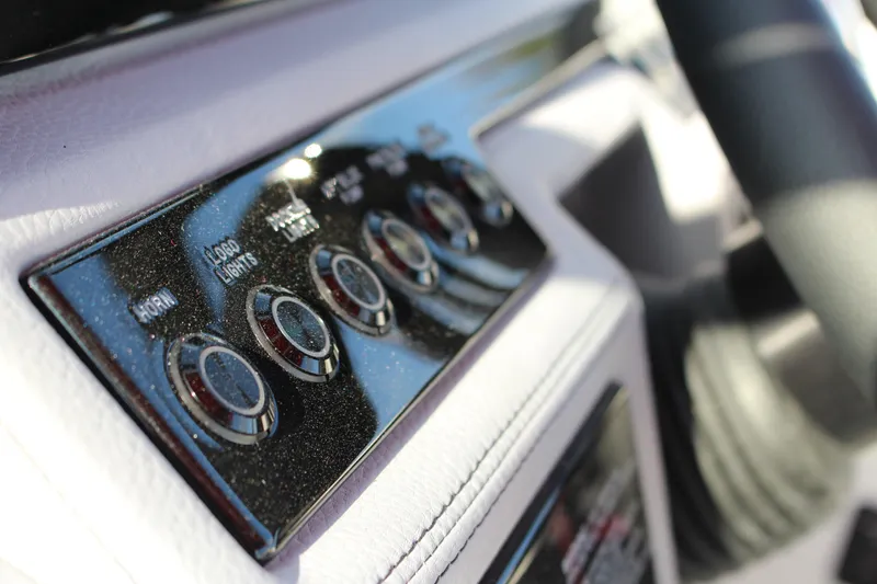 Slide: The Image of Dashboard controls of 2026 Cobalt R6 boat, featuring sleek design and modern buttons. - 30