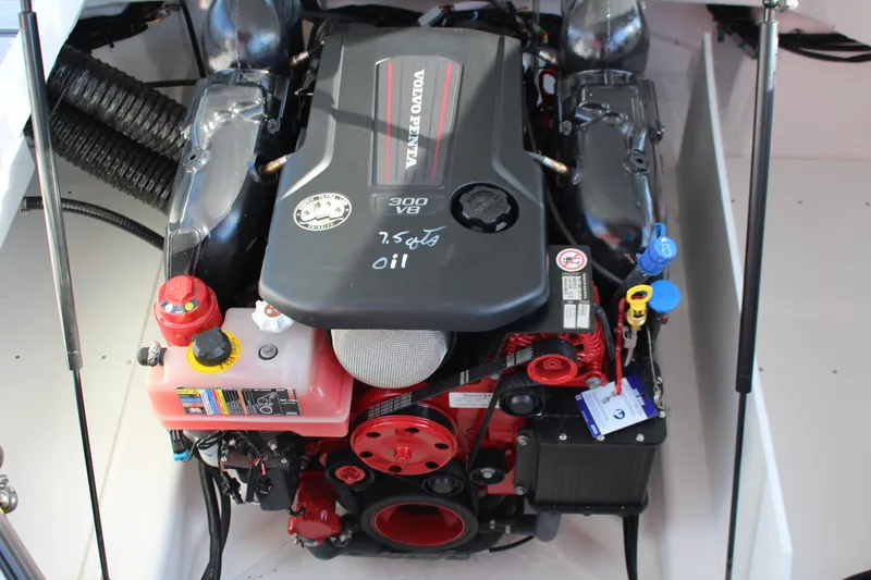 Slide: The Image of Engine compartment of a 2026 Cobalt R6 with Volvo Penta 300 V8 engine. - 37