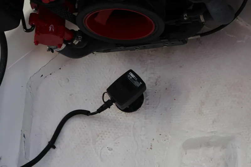 Slide: The Image of Engine compartment of 2026 Cobalt R6 boat with visible wiring and components. - 43