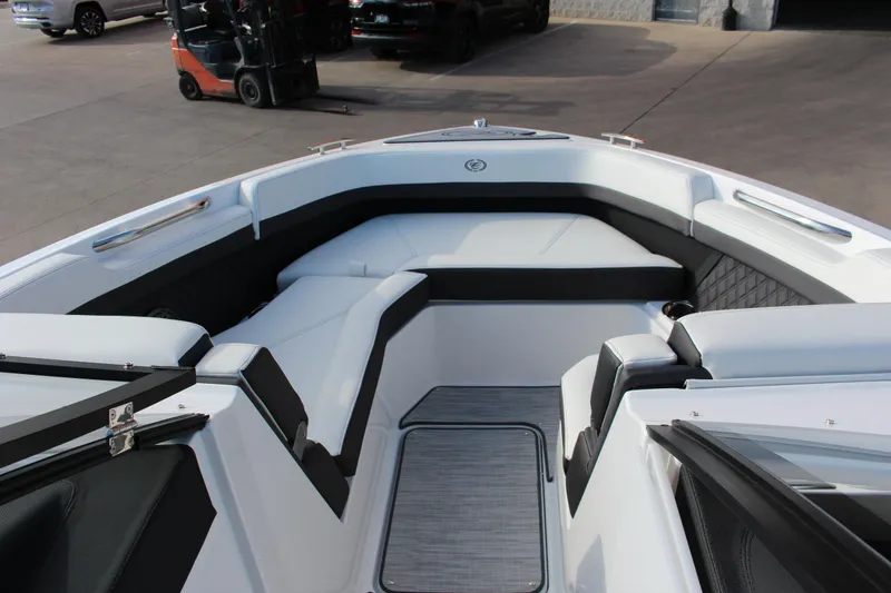 Slide: The Image of 2026 Cobalt R6 boat interior with sleek seating and modern design. - 5