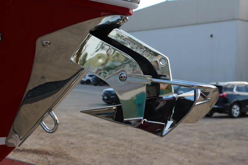 Slide: The Image of 2026 Cobalt R6 boat anchor detail with polished chrome finish. - 74