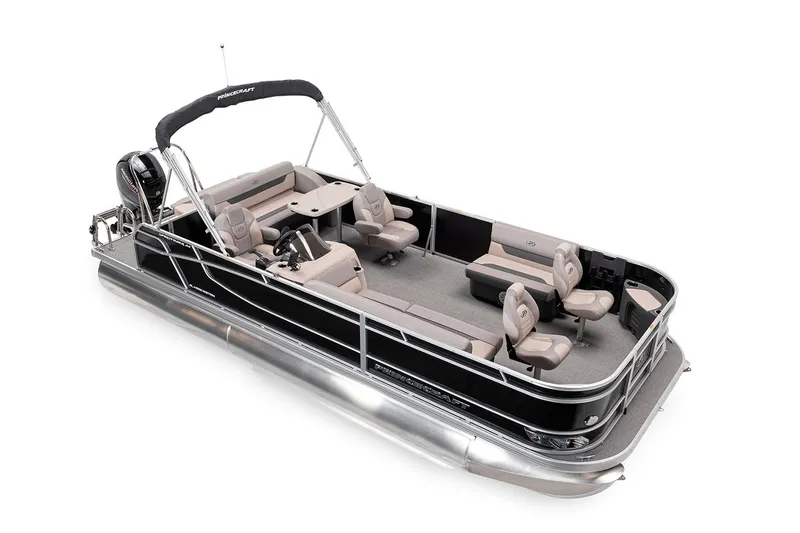 Slide: The Image of Manufacturer Provided Image: 2022 Princecraft Sportfisher 23-2S RL pontoon boat with spacious seating and modern design. - 3