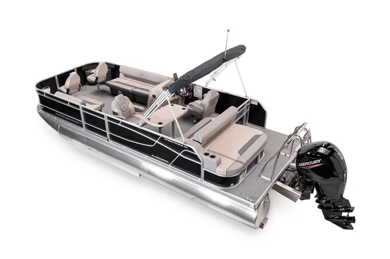 Slide: The Image of Manufacturer Provided Image: 2022 Princecraft Sportfisher 23-2S RL pontoon boat with Mercury outboard motor. - 4