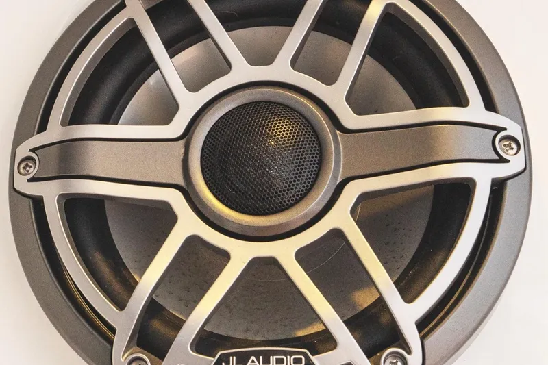 Slide: The Image of Close-up of a JL Audio speaker on a 2014 Jeanneau NC 14 boat. - 52