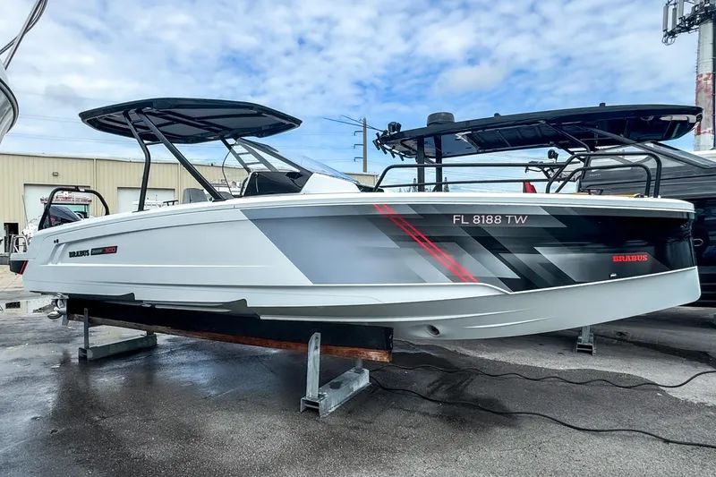 Slide: The Image of 2023 BRABUS Shadow 300 XT boat on display, featuring sleek design and modern aesthetics. - 20