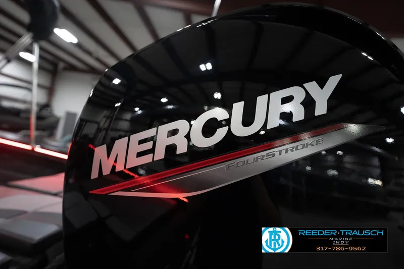 Slide: The Image of 2026 Lund 1875 Crossover XS with Mercury FourStroke engine in showroom. - 50