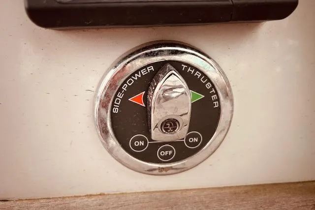 Slide: The Image of Side-power thruster control on 1993 Brooklin Boat Yard Marshall 48. - 56