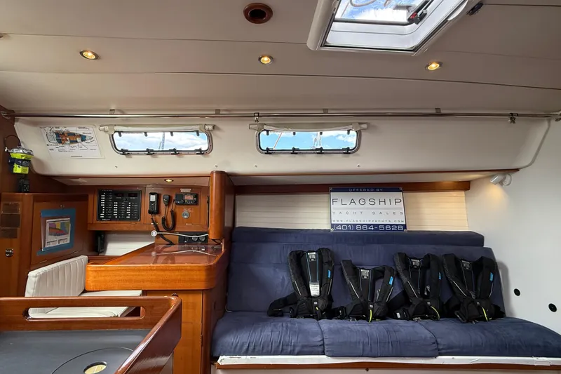 Slide: The Image of Interior of 2013 J Boats J/122 yacht with navigation equipment and seating area. - 34