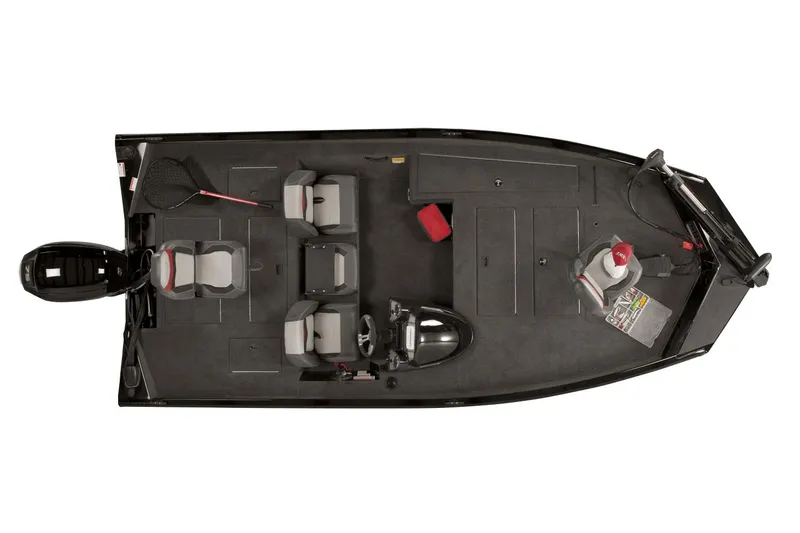 Slide: The Image of Manufacturer Provided Image: 2019 Lowe Stinger 175C fishing boat, top view, showing seating and equipment layout. - 38