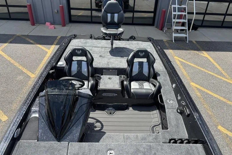Slide: The Image of 2026 Phoenix 920 Elite X boat interior with sleek seating and modern design. - 18