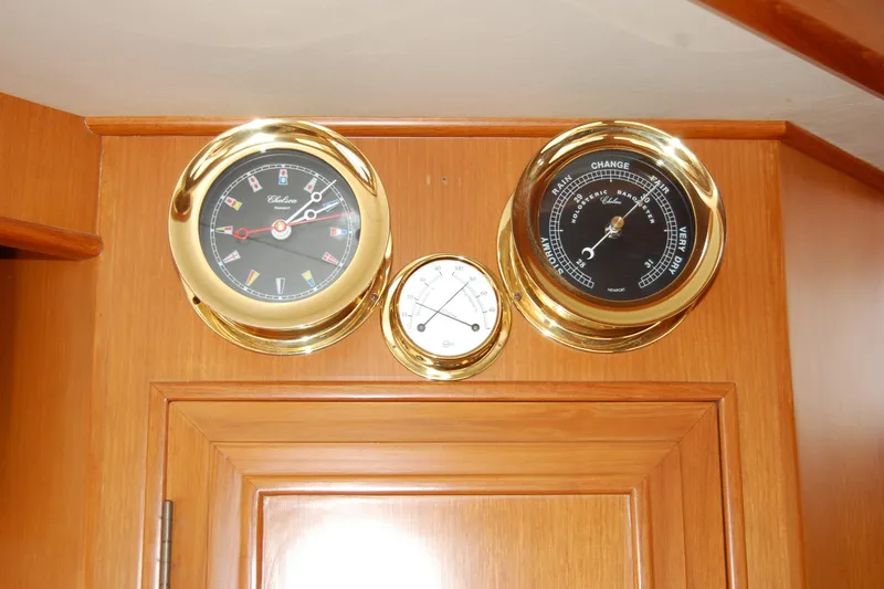 Slide: The Image of Gold nautical instruments on Ocean Alexander Classico 2001 yacht interior. - 27