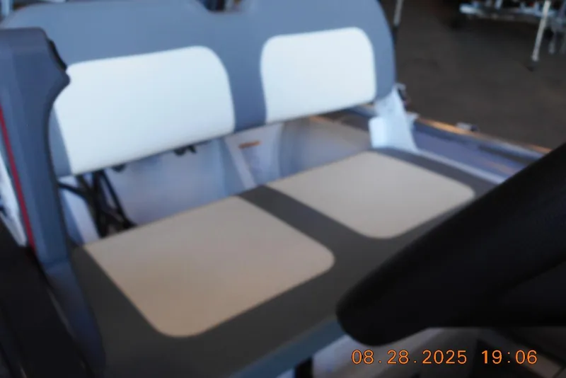 Slide: The Image of 2024 Highfield CL310 boat seat with gray and white upholstery. - 5