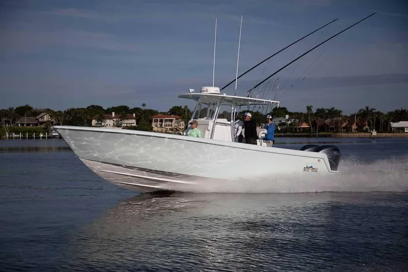 Slide: The Image of 2026 Contender 35 ST boat interior with storage compartments and live wells. - 4