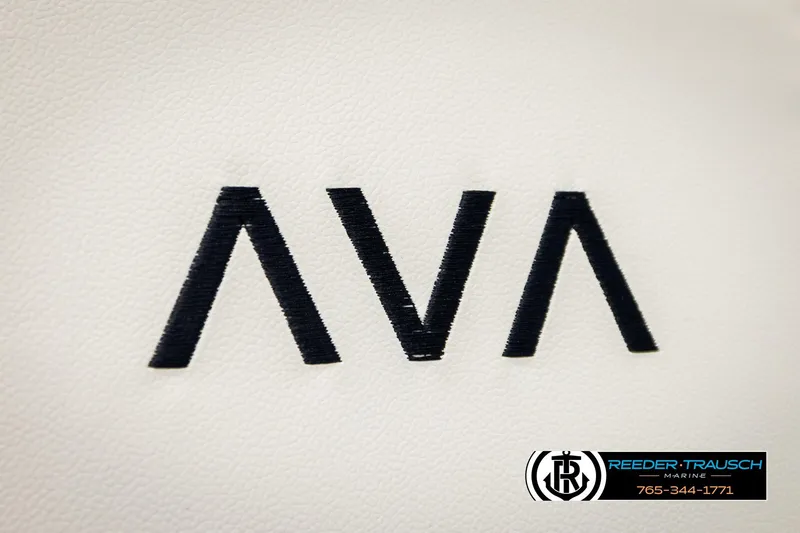 Slide: The Image of 2026 Avalon LSZ VRB logo on white background, Reeder-Trausch Marine branding. - 44