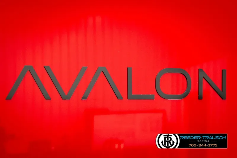 Slide: The Image of Red background with bold black "Avalon" text, featuring Reeder-Trausch Marine logo. - 51