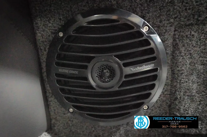 Slide: The Image of Marine-grade speaker in 2026 Lund 2275 Baron boat, featuring Rockford Fosgate design. - 52