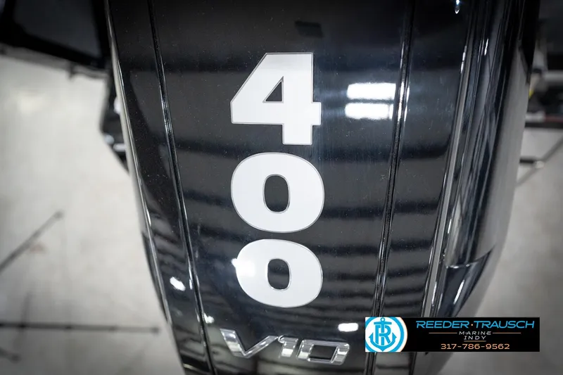 Slide: The Image of Close-up of 400 V10 engine on 2026 Lund 2275 Baron boat. - 56