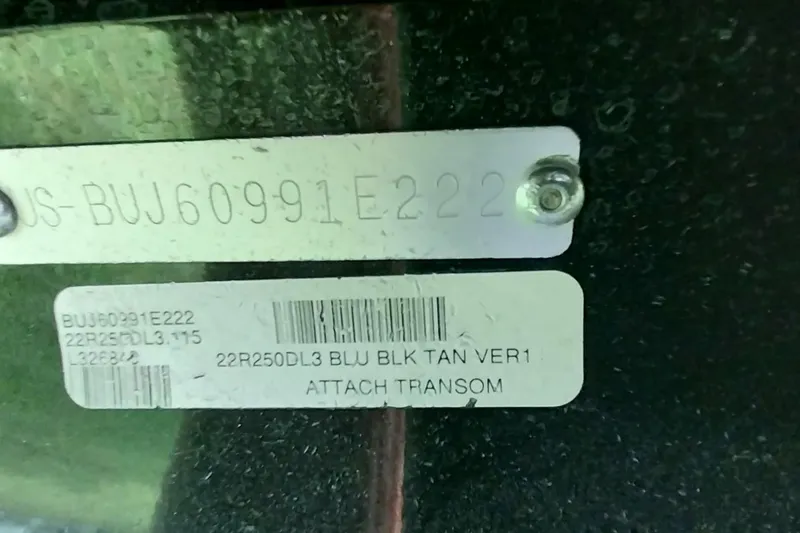 Slide: The Image of 2022 Regency 250 DL3 identification plate with serial number and barcode details. - 28