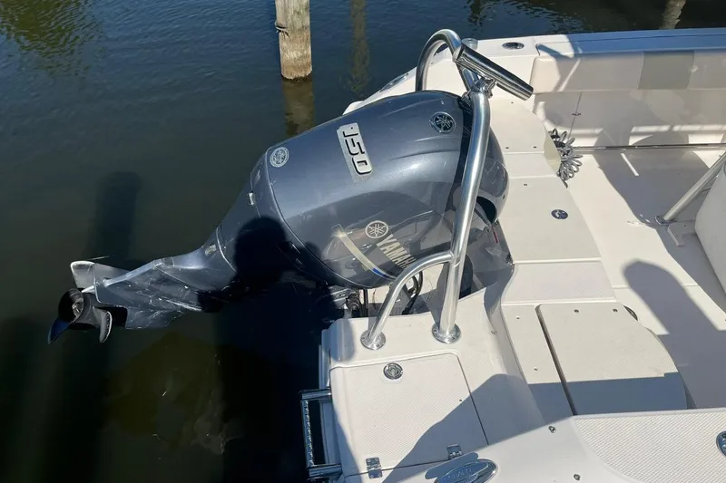 Slide: The Image of 2017 Robalo R200 Center Console with Yamaha outboard motor in water. - 11