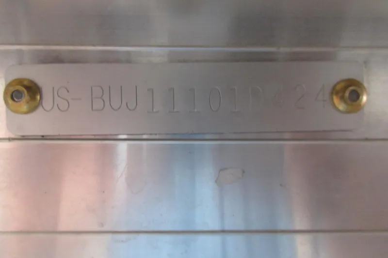 Slide: The Image of 2024 Sun Tracker Party Barge 24 DLX hull identification number plate. - 14