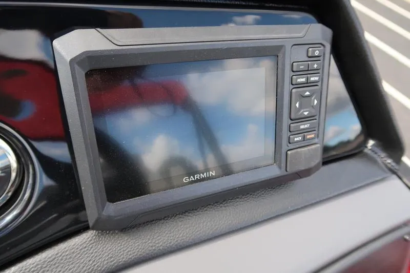 Slide: The Image of Garmin navigation system on 2026 Bennington S Quad Bench 20 SSR boat dashboard. - 18