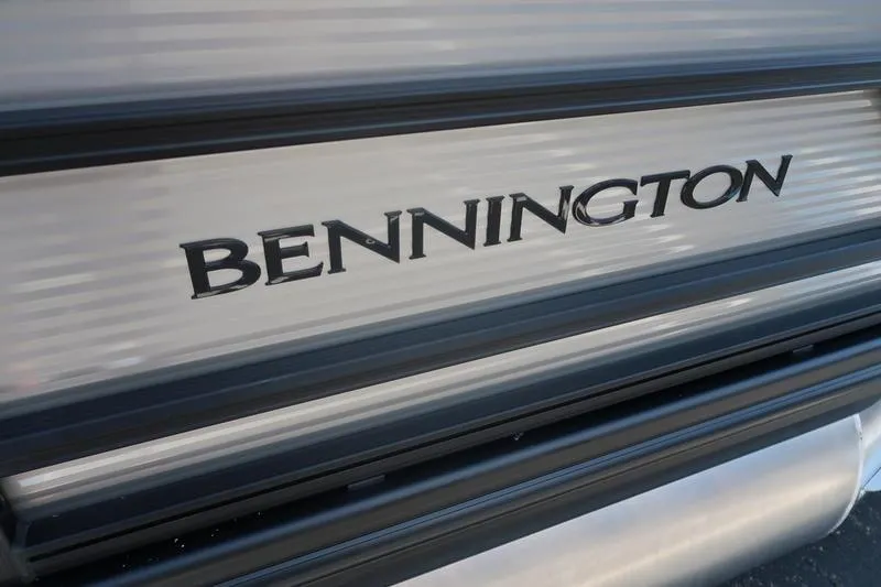 Slide: The Image of 2026 Bennington S Quad Bench 22 SSR logo on sleek metallic surface. - 15