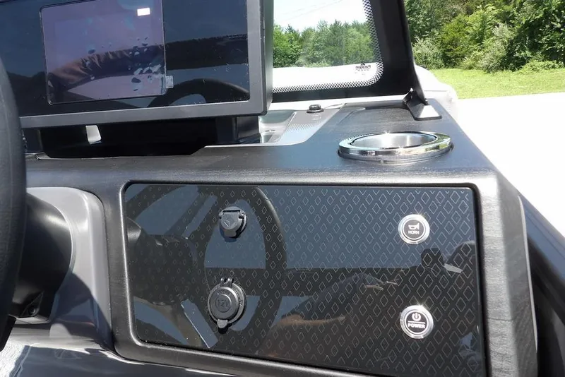 Slide: The Image of Dashboard of 2025 Bennington M Swingback 24 MSB with touchscreen and controls. - 35