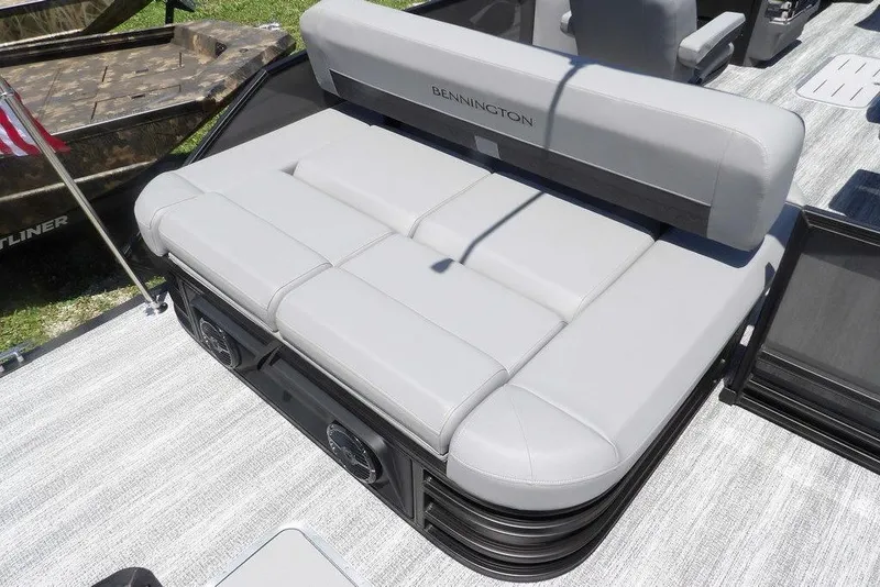 Slide: The Image of 2025 Bennington M Swingback 24 MSB boat seating with sleek gray upholstery. - 40