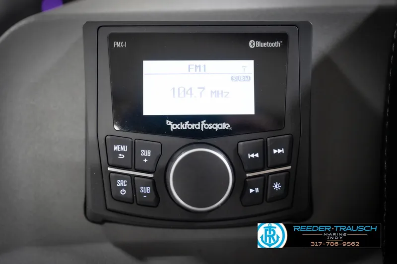 Slide: The Image of Rockford Fosgate PMX-1 stereo system in 2026 Bennington 21 SSR boat dashboard. - 34