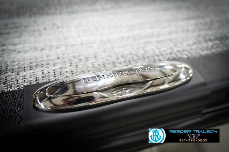 Slide: The Image of 2026 Bennington 21 SSR boat detail with Reeder-Trausch Marine logo. - 57
