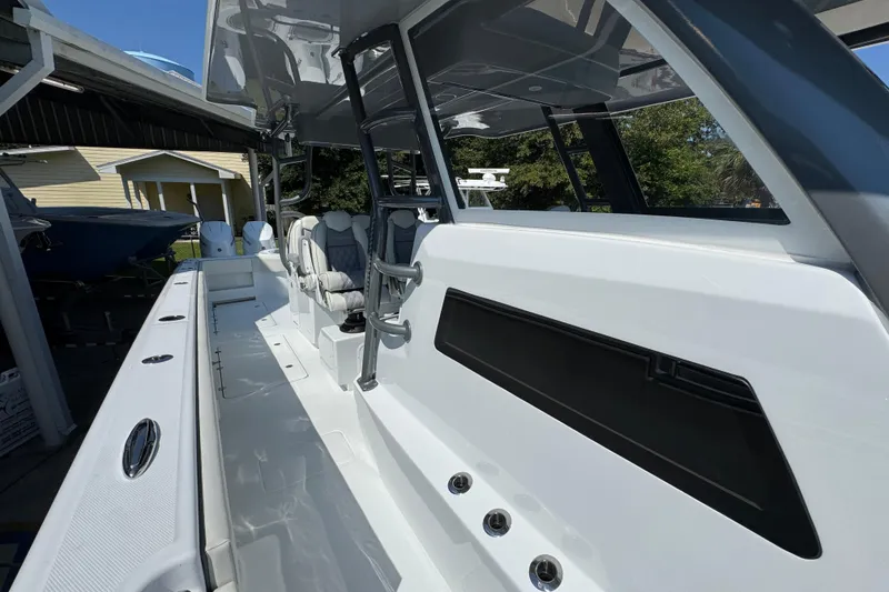 Slide: The Image of 2026 Invincible 40 Catamaran interior, showcasing sleek design and modern seating. - 22