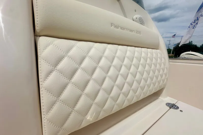 Slide: The Image of 2026 Grady-White Fisherman 216 boat with quilted upholstery detail. - 10