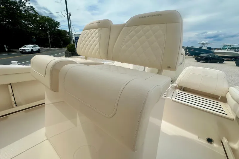 Slide: The Image of 2026 Grady-White Fisherman 216 boat interior with luxurious seating and modern design. - 6
