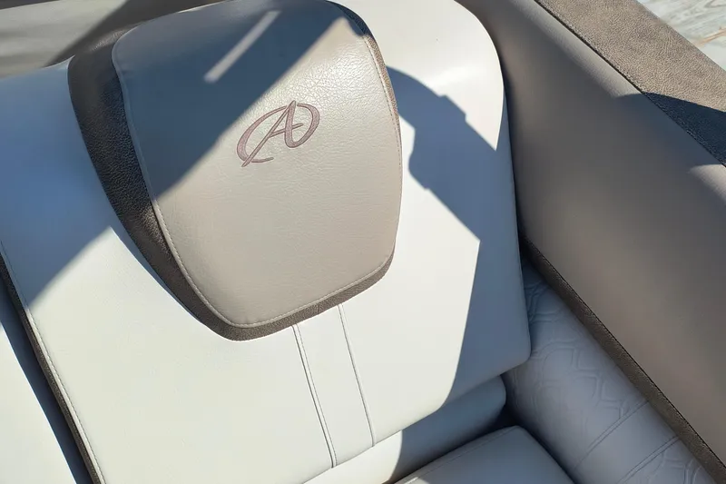 Slide: The Image of 2022 Avalon Catalina Quad Lounge 25 seat with logo, featuring beige upholstery. - 23