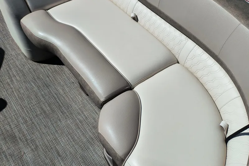 Slide: The Image of 2022 Avalon Catalina Quad Lounge 25 interior seating with elegant upholstery design. - 6